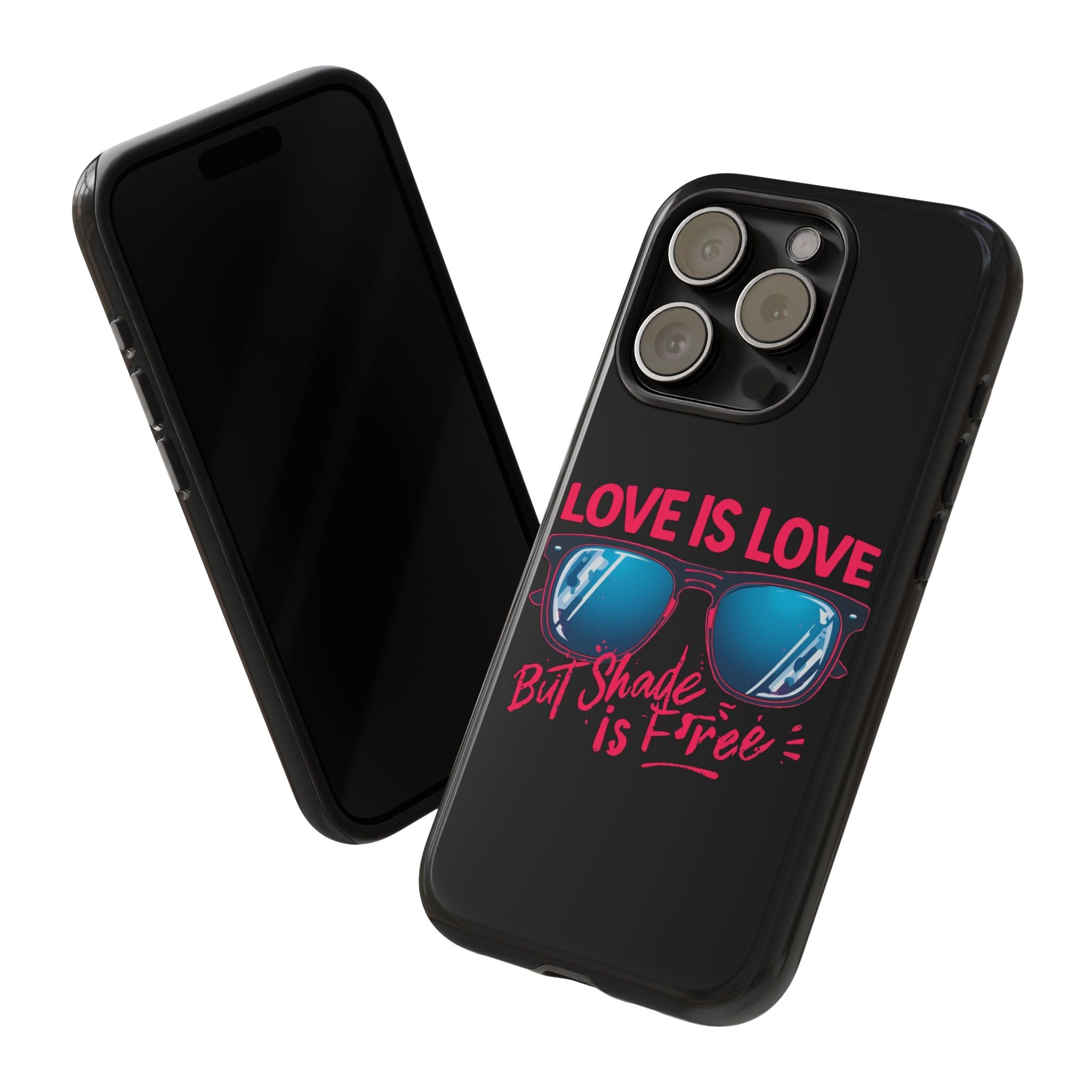Love Is Love Phone Case, Fun Sunglasses Design, Unique Phone Accessory, Colorful Cell Phone Cover